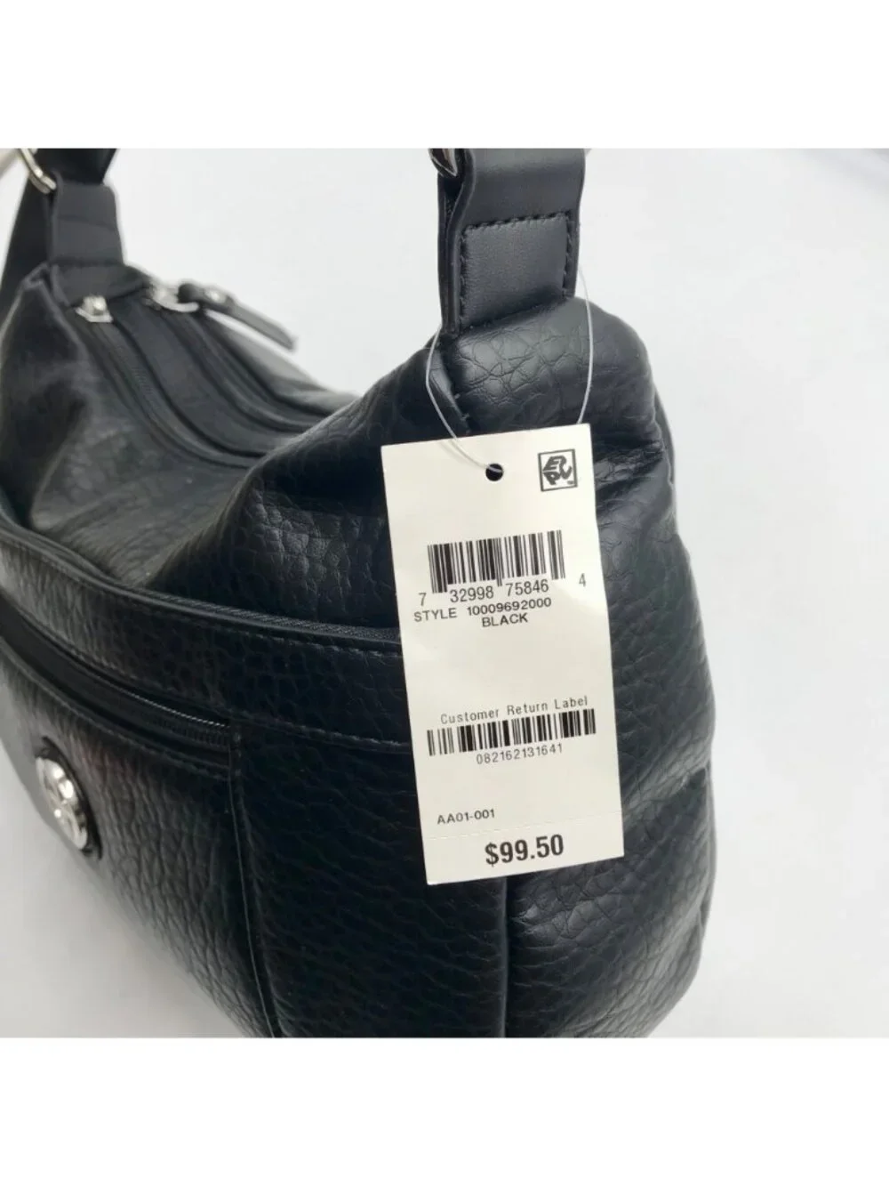 Giani Bernini Black Faux Leather Hobo Bag